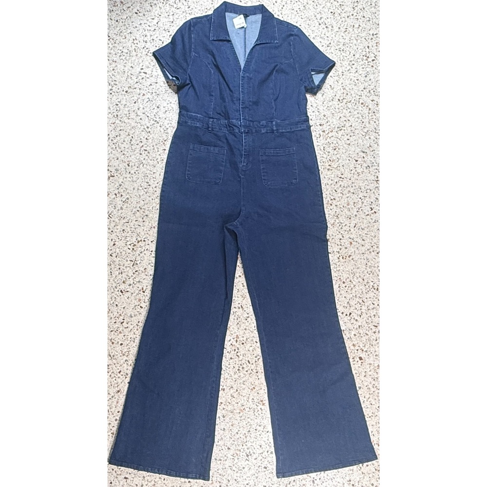 Versona Women's Dark Blue Long Sleeve Denim Jumpsuit Size 18‎
